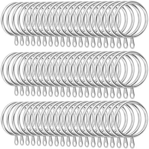 DAJAVE 100 Pack Curtain Rings and Hooks - 32mm Metal Curtain Pole Ring ...