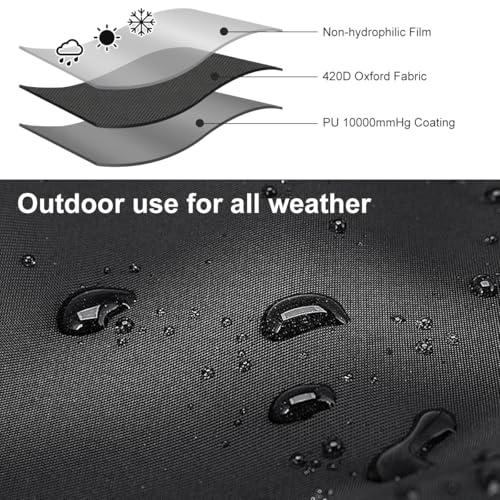 Honsaifau Waterproof Tarpaulin Outdoor Cover: Black 2m x 3m 420D Oxford Fabric Tarp Sheet with Reinforced Loops - Image 4