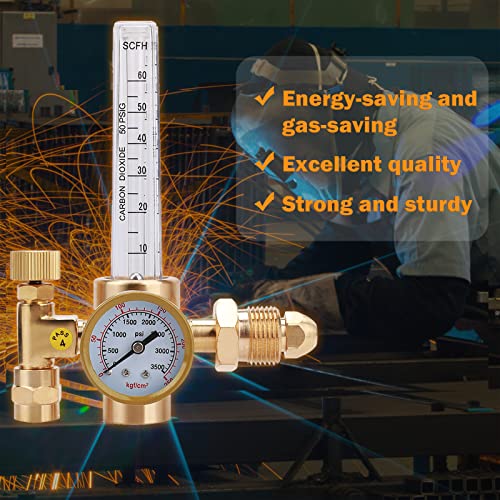 Argon Co2 Regulator, Tig Mig Welding Regulator Argon Flow Meter With 6.6Ft Gas Hose Cga-580 Inlet 0-3500Psi Pressure Gauge 10-60 Cfh #TOP7