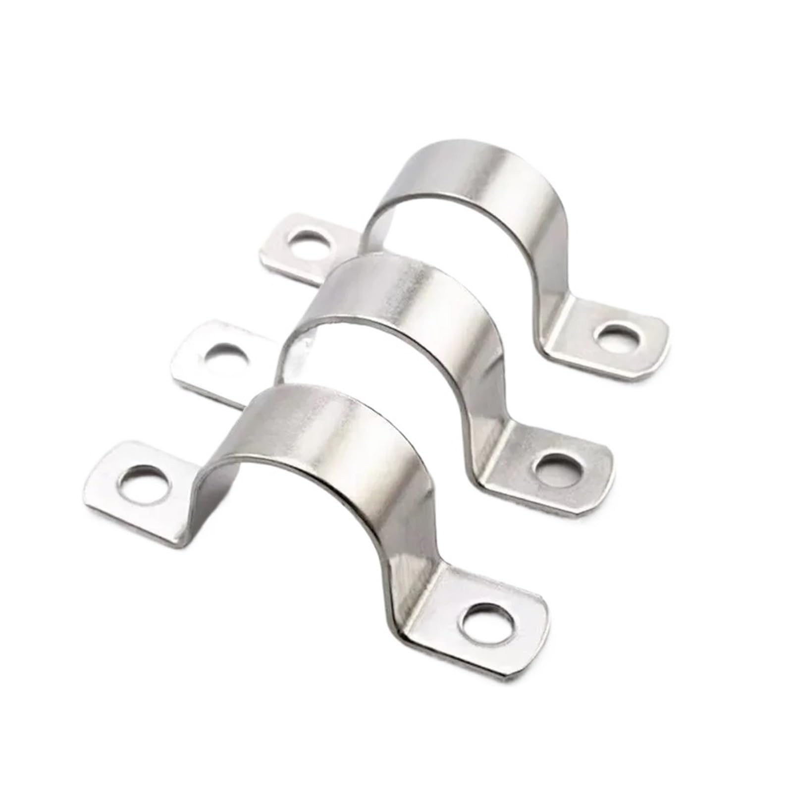 Pipe Clamps 10pcs 304 Stainless Steel Buckle Thickened Water Fastener U-Shaped Fixed Clip Wall Hardware(20mm)