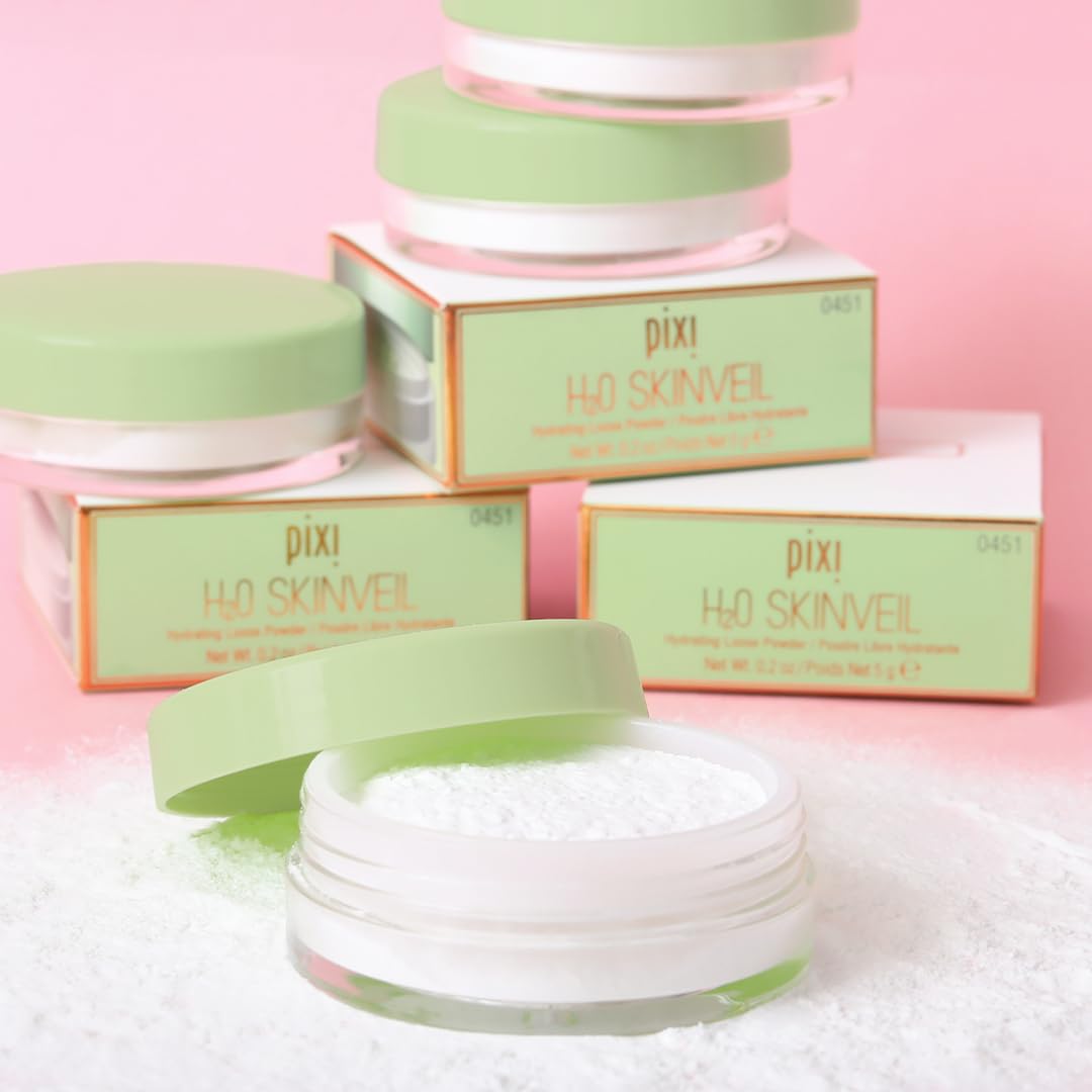 Pixi H2O Skinveil | Lightweight Setting & Finishing Powder | Blurs, Hydrates & Sets Makeup | Velvet Skin-Like Finish | 0.2 oz/5 g