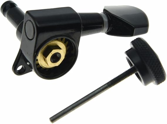 Dopro Black Locking Guitar Tuners Right Handed 6 Inline Tuning Keys Machine Heads Korea Made