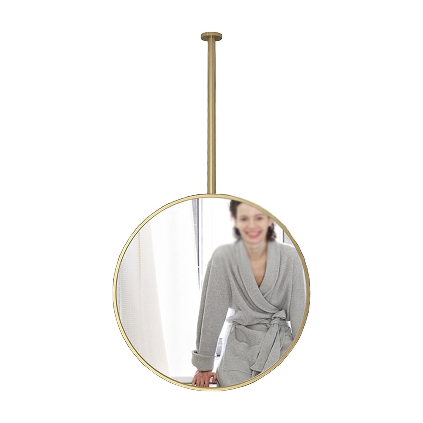 CGCSYZ Ceiling Mirror With Metal Hanging Rod, Vanity Mirror Round Wall Mirror, Ceiling Mounted Hanging Rod And Metal Frame, Metal Creative Decorative Wall Mirror (70cmxrod)