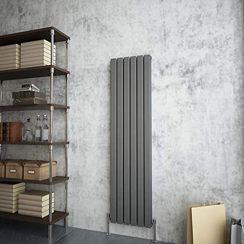 Xinyang Anthracite-Flat Panel Vertical Designer Flat Panel Radiator Anthracite 1600X408mm Double Panel Modern Central Heating