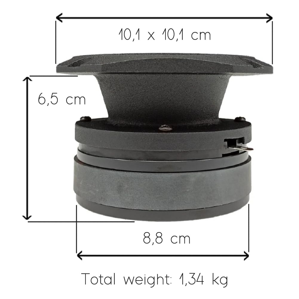 KIT SET PER IPNOSIS IPT4401, 1 driver a compressione tweeter bullet da 100 watt rms 200 watt max, impedenza 4 ohm, sensibilità 106 db, per uso spl, auto, 1 pezzo