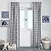 Bacati - Single Light Filtering Curtain Panel Elephants (Blue Navy Gray)