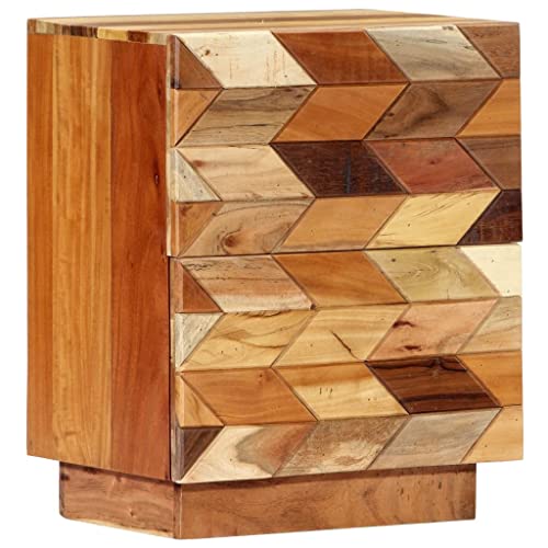Mimdixy Mesita de noche pequeña estrecha de 40 x 30 x 50 cm, madera vieja, mesita de noche para dormitorio, salón