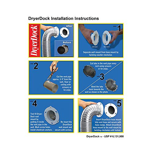 Dryer Dock The Original Dryer Vent Quick Release TwoPiece Dryer Hose