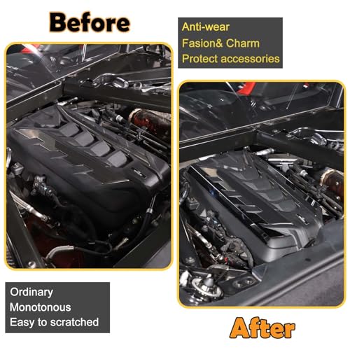 Image of CHEAYAR Engine Bay Panel Cover Compatible with Chevrolet Corvette C8 2020-2023, Engine Shroud Cover Panel Trims, C8 Accessories 2PCS (Engine Bay Trim - Silver)