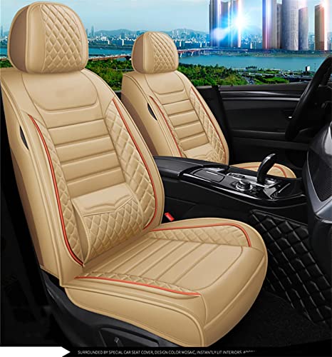 Housse de siège voiture en cuir PU beige pour VW Caddy et Passat