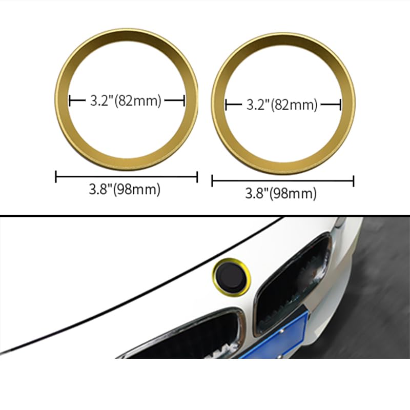 HIBEYO 7 stuks autodecoratie, aluminium stickers, geschikt voor BMW, naafringen, stickers, stuurwiel, logo, ring, afdekking, voorkap, embleem, ring, pailletten, stickers, autoaccessoires, onderdelen, blauw