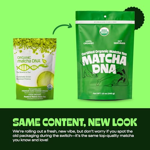 MATCHA DNA Certified Organic Matcha Green Tea Pure USDA Certified Organic Culinary Grade Matcha (12 Ounce Bag) - Thumbnail 2