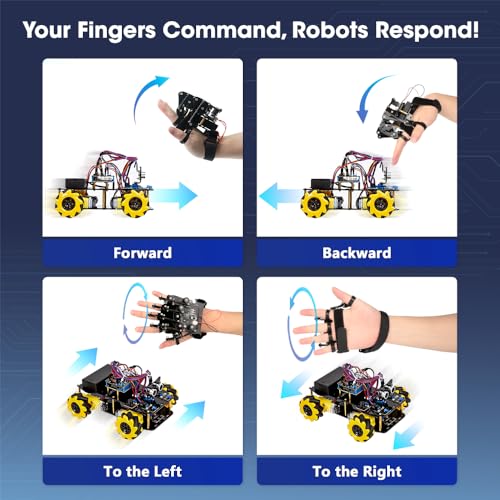 ESP32 Motion-Sensing Glove Supports Arduino, ACECode & Python,DIY Robotic Mechanical Hand STEM Toy Starter Kit Five Fingers Arm for Robot Kit Control, Science/Coding/Programming Set - Image 5