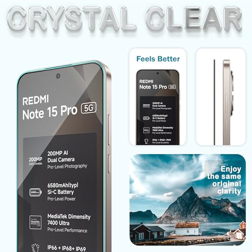 Image of FIRST MART UV Tempered Glass for Redmi Note 15 Pro - Pack of 2, 9H Full-Glue Curved Screen Protectors, HD Clear, Fingerprint Compatible, 2 Complete UV Installation Kits