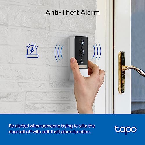 Miniatura 11 de Tp-Link Tapo D230s1,Timbre De Seguridad Inalámbrico Inteligente De 2 K 5 Mp, Funciona Con Batería, Conversación Bidireccional, Ip64, Funciona Con Alexa Y Google Home, Fácil Instalación Tapo D230s1