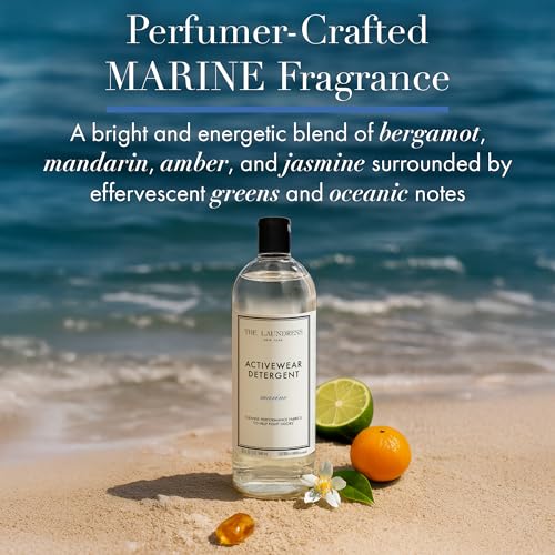 Image of The Laundress Activewear Laundry Detergent, 32 Oz, Marine Fragrance, 4-in-1 Enzyme Blend for Workout Performance Fabrics, Fights Sweat Odors & Stains, USDA Certified Biobased Product (90%)