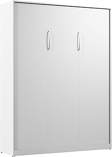 Bestar Claremont 65W Queen Murphy Bed in White, Sleeping Arrangement for...