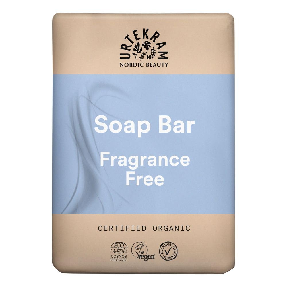 Urtekram Solid Soap Unscented - 100 g - Gentle Cleansing for Sensitive Skin - 99.9% Natural Ingredients - Palm Oil Free - For All Skin Types - Vegan Body Care from Denmark