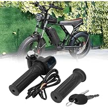 Upgraded Electronic Throttle Grips Handlebar with LED Display for Ridstar Q20, Surron High-Precision Waterproof Throttle Grips with LED Battery Display for ScooterMotorcycle