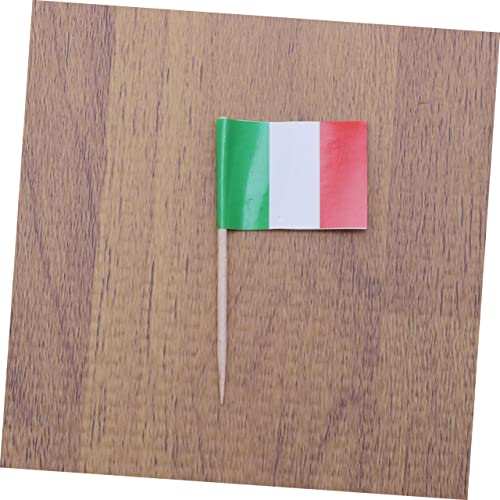 Veemoon 100 Pçs Palitos De Dente De Coquetel Bandeira Francesa Mini Copos De Papel Cupcake Italiano