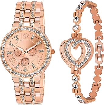rose gold chain watch