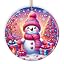 Joyful Frost Snowman Pink Themed Ornament, Festive Winter Spirit