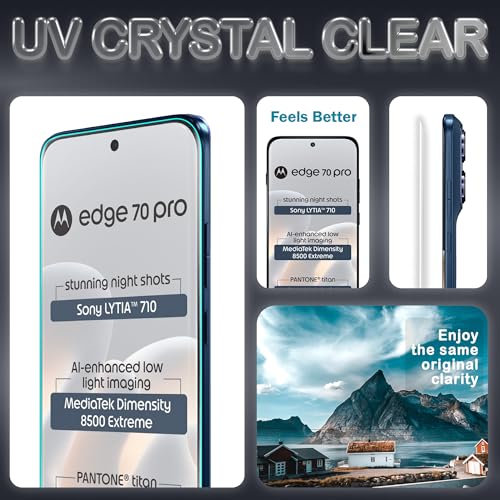 Image of FIRST MART UV Tempered Glass for Motorola Edge 70 Pro, 9H Full-Glue Curved Screen Protector, HD Clear, Fingerprint Compatible Easy Installation | Crystal Clear