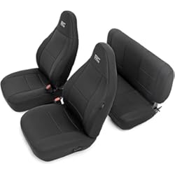 Fundas Para Asientos De Autos Toyota Corolla Rough Country Fundas de Asiento de Neopreno para Jeep Wrangler TJ 91000 1997-2002, Color Negro