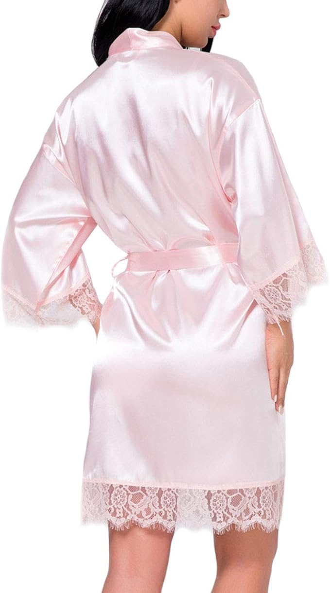 satin and lace dressing gown