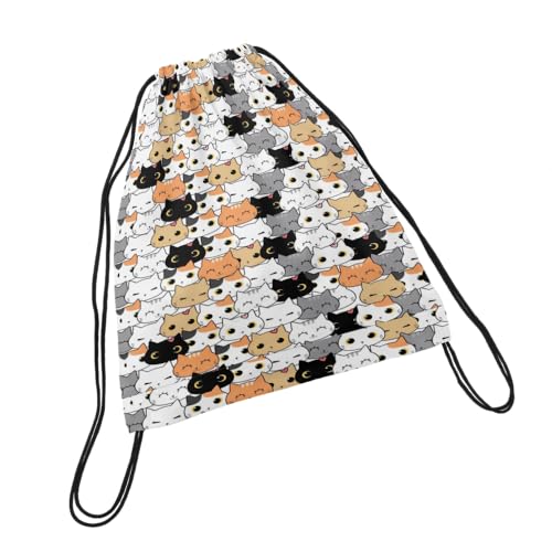 Mochila Saco Personalizada em Oxford Infantil e Adulto Estampa Frente e Verso Gato (Mod.001, Adulto: 30 x 40 cm)