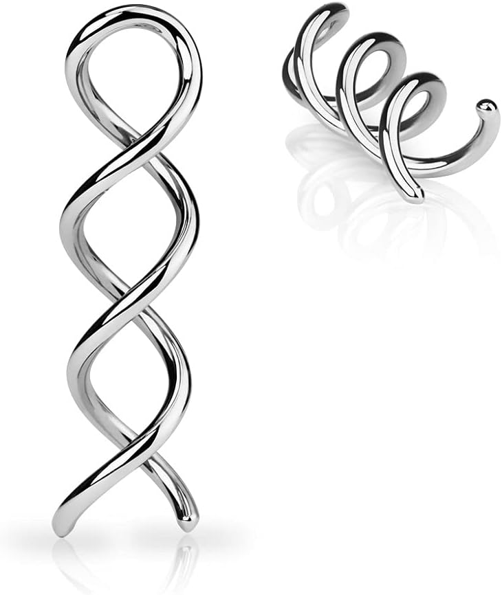 Pierced Owl - 10-14GA 316L Surgical Steel Swirl Twist Taper Earrings, Sold as a Pair - Image 2