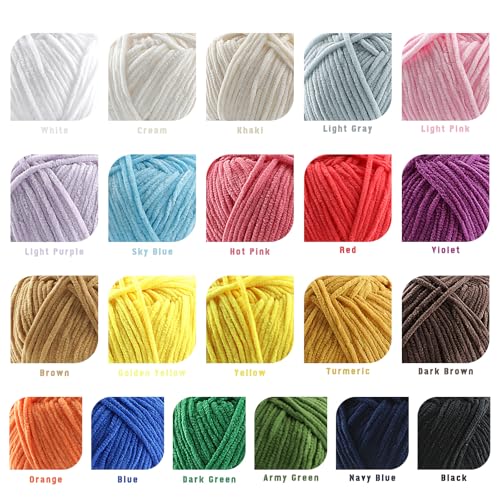 Image of 6 Pack Chenille Yarn for Crocheting - 948yds Soft Fluffy Yarn for Crochet Amigurumi Baby Blankets - Fingering Weight Yarns 50g /1.76oz Each (6, Black)
