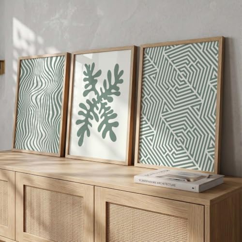 Image of HOTHOUSE Modern Art Home Decoration Pattern Paintings With Frame For Living Room Bed Room Hotel Wall Decor Digital Reprint Set of 3 (10X13 inch)