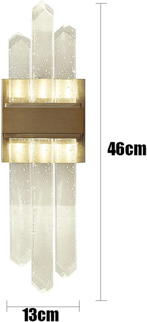 Wall Sconce Modern Luxury Stainless Steel Crystal Rods Wall Light LED Warm Light Vertical Hardwired Decorative Wall Lamp Ambient for Bedroom Living Room Hallway Staircase Wall Mounted Light