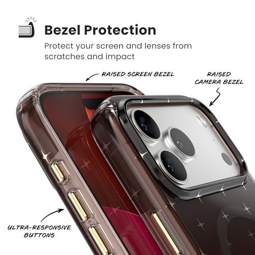 Image of Speck Presidio LUX for iPhone 17 Pro Max Case, MagSafe-Compatible, Slim Protective Case, Luxury Shade /Gold Stars