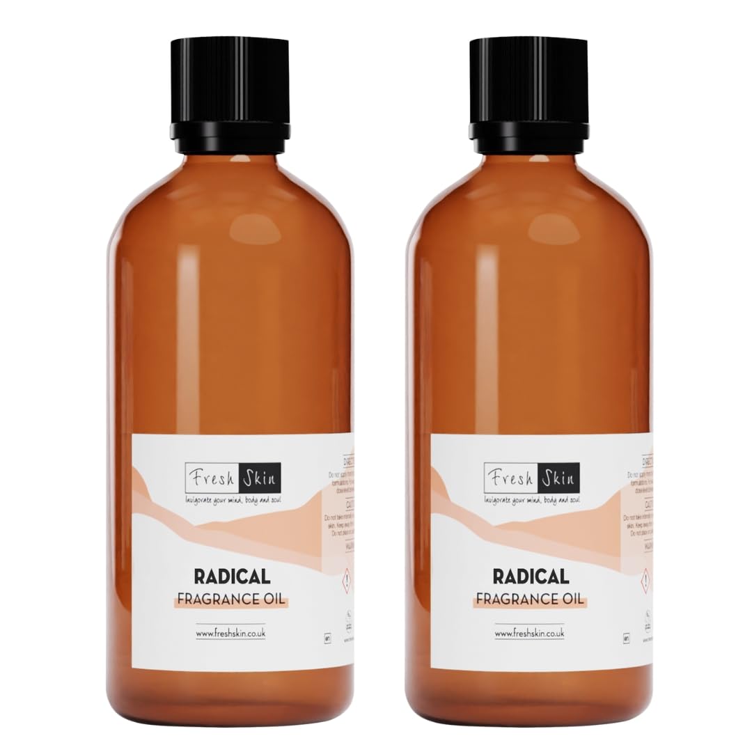 Freshskin Beauty LTD | Radical Fragrance Oil - 200ml (2 x 100ml) - Candles, Bath Bombs, Soap Making, Reed Diffusers & Wax Melts - Cosmetic Grade - Vegan Friendly
