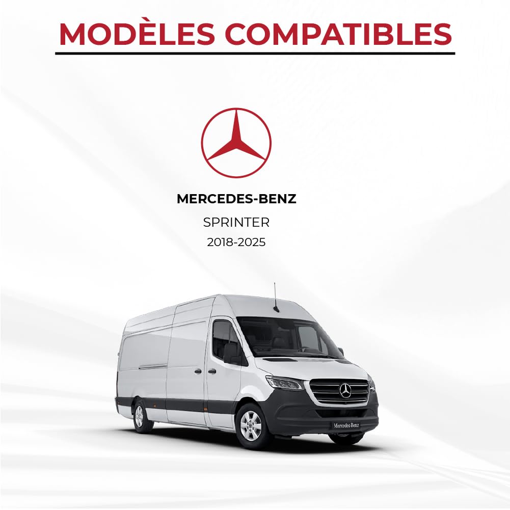 K'Foam Matelas Pliable pour lit Avant de Camping-Car Mercedes Sprinter (2018-2025), Couleur Grise