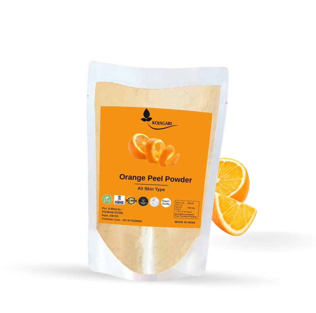 Orange Peel Powder | Pure Natural & Organic for Skin Lightening Face Pack, Vitamin C and Detanning that Add Glow, Cruelty-free & Vegan, 100g