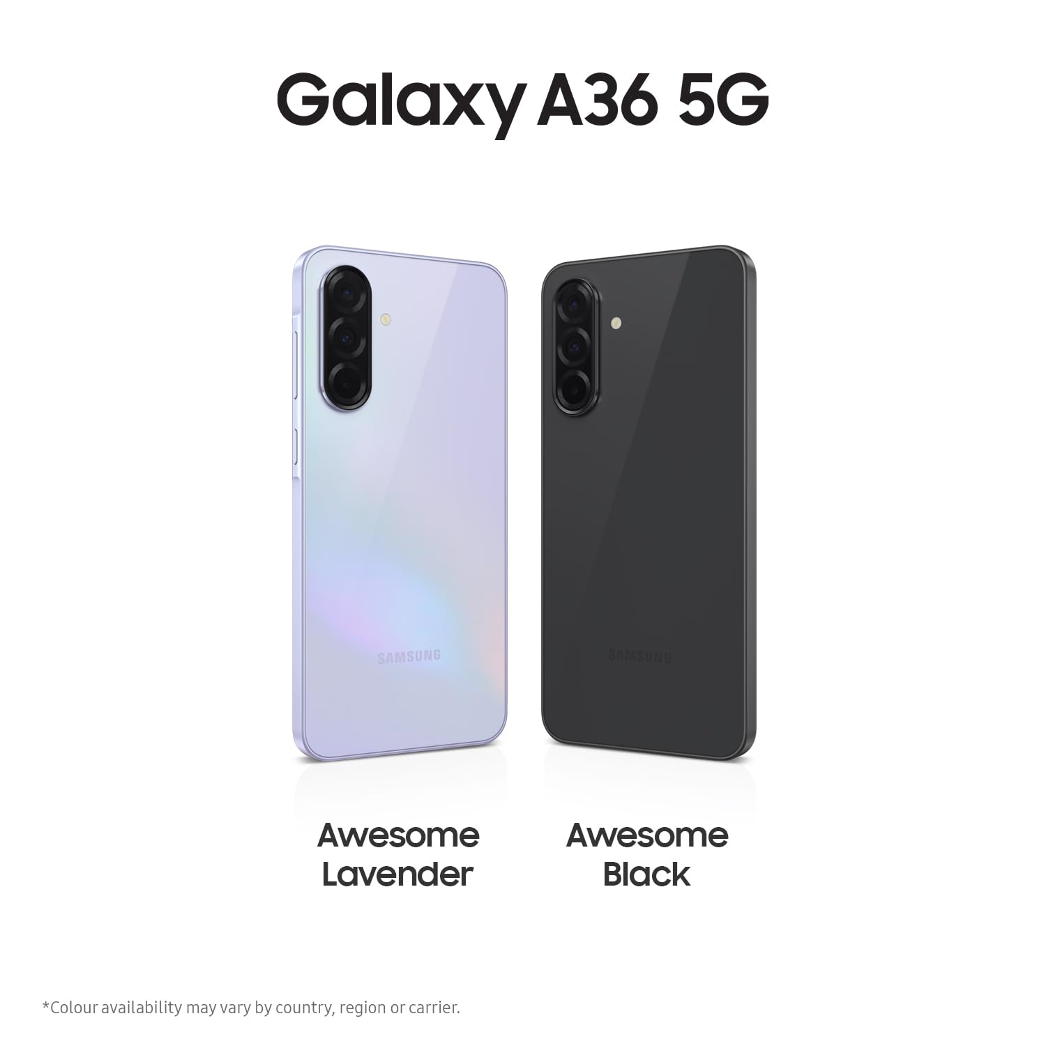 SAMSUNG Galaxy A36 5G A Series telefon komórkowy, niesamowita inteligencja, wyświetlacz 16,7 cala, długa żywotność baterii, super szybkie ładowanie, 128 GB pamięci, lawendowy