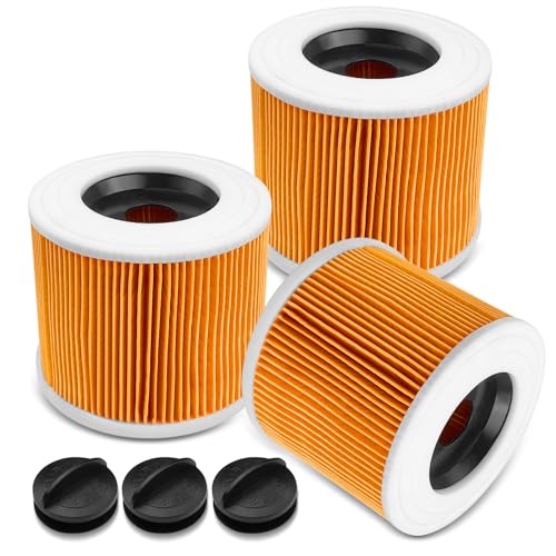 Baxcdyswe 3 stuks WD3 filters voor Kärcher stofzuiger WD3, WD2, WD1, MV3, MV2, A, K, KNT, NT, SE, VC patroonfilter vervangingsfilter stofzuigerfilter voor Kärcher stofzuiger filter 6.414-552.0