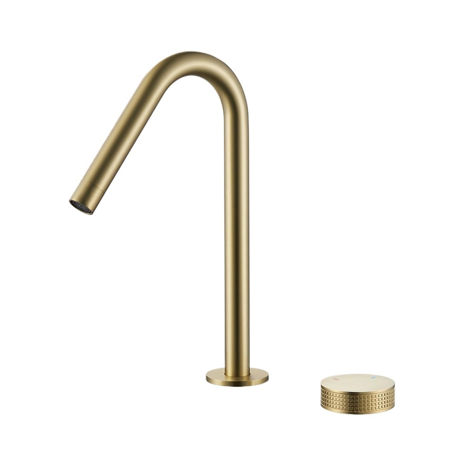 Grifo de lavabo cepillado 17333PC con mezclador de interruptor moleteado para agua caliente