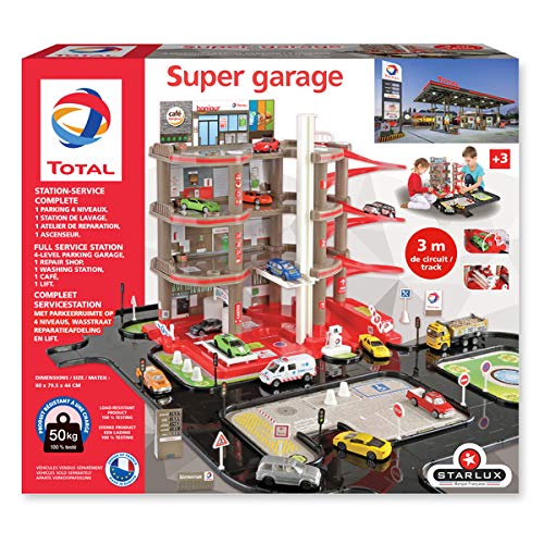 STARLUX – Grand Garage de Voitures à 4 Niveaux avec Circuit de 3 mètres – Jeu de Circuit | Course de Petites Voitures | Jouet pour Enfants dès 3 Ans – Fabriqué en Europe – 401002