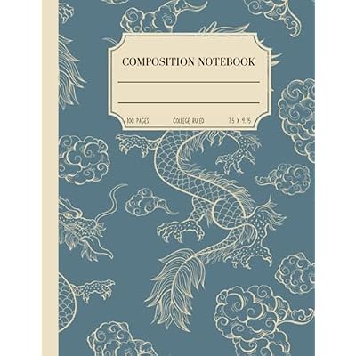 Chinese Dragon Themed Composition Notebook: Lined Blank Journal for Daily Note-Taking And Journaling | Perfect Gift For Kids, Boys And Girls | Ideal For School or Work | 7.5 x 9.75 | College Ruled