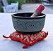 DharmaObjects Yoga Meditation 6 Inches 8 Lucky Symbols Singing Bowl/Cushion/Leather Mallet Gift Set (Black)