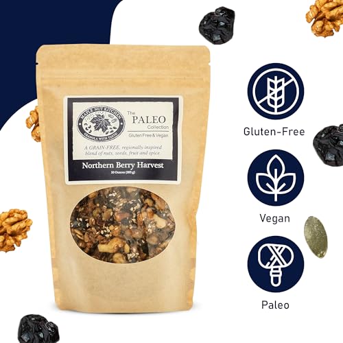 Image of Maple Nut Kitchen Northern Berry Harvest Granola 3-Pack - Grain-Free with Walnuts, Seeds, Blueberries & Vanilla | Paleo, Low Carb, No Sugar Added, Oat-Free, Organic, Clean & Healthy Cereal