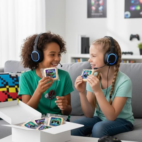 Image of Video Game Cookies Gamer Theme Party Favors | Individually Wrapped 24 Pack Video Gaming Themed Cookie | Birthday Treats for Kids and Adults Boys Girls Teens