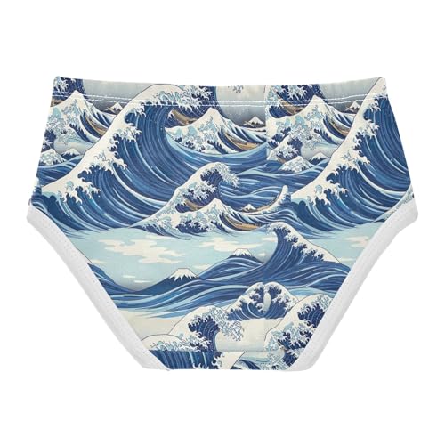 Joisal Blue Ocean Waves Girls Underwear Toddler 2t Cotton Girl Panties Cute Cartoon Briefs Underpants2