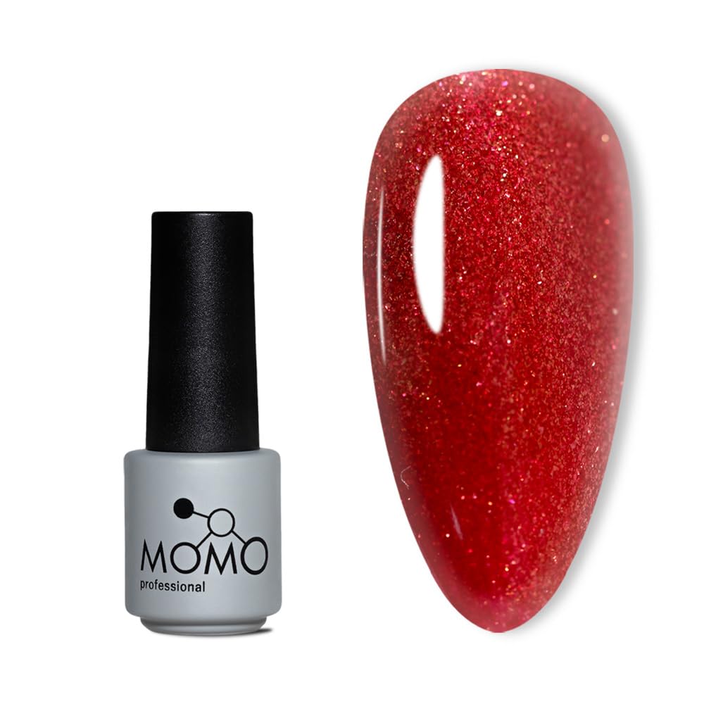 MOMO professional Kalıcı Oje S027 Yoğun Işıltılı Bordo Kırmızı 4 ml