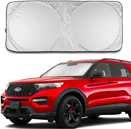 Shade-It Car Windshield Sun Shade Durable 210T Polyester Heat Block UV Protection Sunshades - Sunlight Blocker Reflective Sun Visor Car Window Shade - Easy Storage Sunshade Car Accessories (Large)