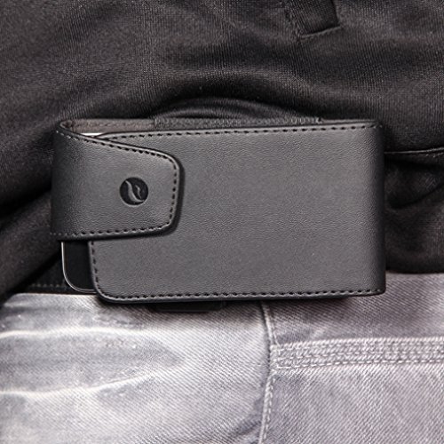 Premium Black Vertical Leather Case Pouch Cover Holster With Swivel Belt Clip For Alcatel Idol 4S #TOP5